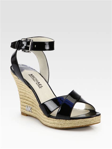 michael kors espadrilles black|michael kors espadrille wedges.